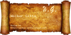Welker Gitta névjegykártya